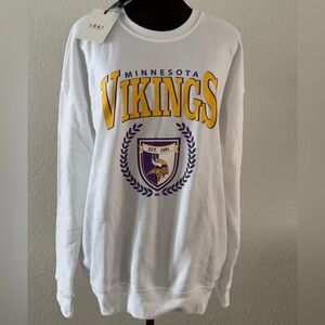 WEAR by Erin Andrews Minnesota Vikings White Crewneck Sweatshirt NWT (M)